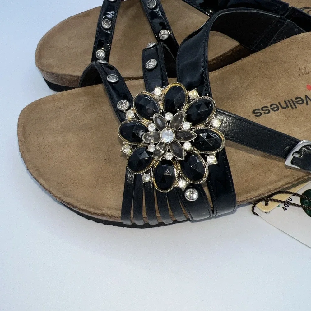 New Eurowellness balance sandal, womens size 9 /40  Gweneth‎ Black leather